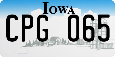 IA license plate CPG065