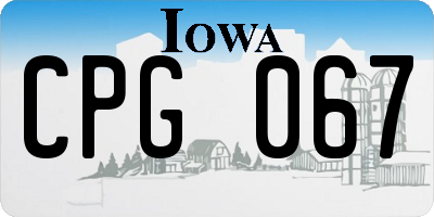 IA license plate CPG067
