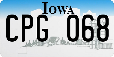 IA license plate CPG068