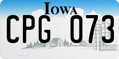 IA license plate CPG073