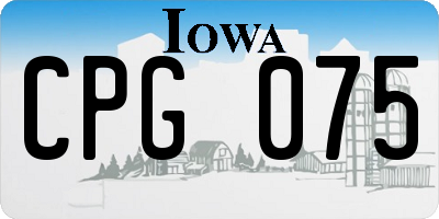 IA license plate CPG075