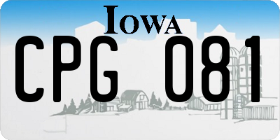 IA license plate CPG081