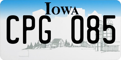 IA license plate CPG085