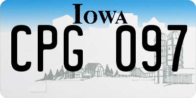 IA license plate CPG097