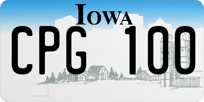 IA license plate CPG100