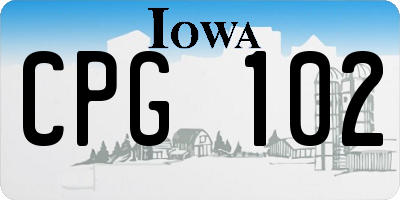 IA license plate CPG102