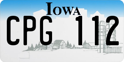IA license plate CPG112