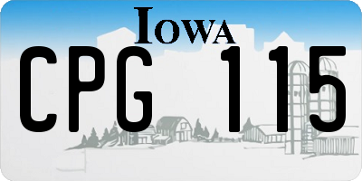 IA license plate CPG115