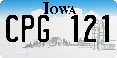 IA license plate CPG121