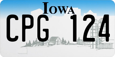 IA license plate CPG124