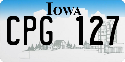 IA license plate CPG127