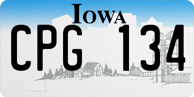 IA license plate CPG134