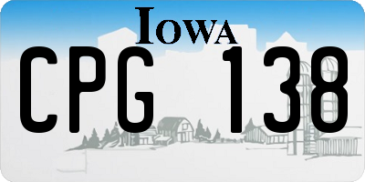IA license plate CPG138