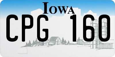 IA license plate CPG160