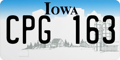 IA license plate CPG163