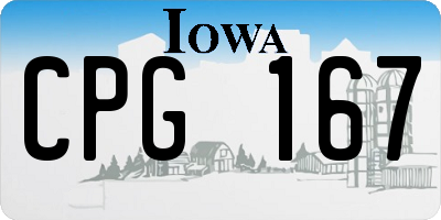 IA license plate CPG167