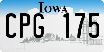 IA license plate CPG175