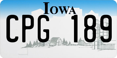 IA license plate CPG189