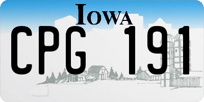 IA license plate CPG191