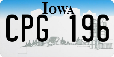 IA license plate CPG196