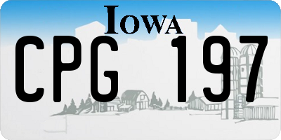 IA license plate CPG197
