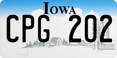 IA license plate CPG202