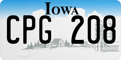 IA license plate CPG208