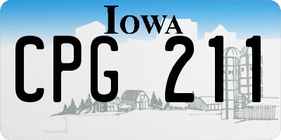 IA license plate CPG211