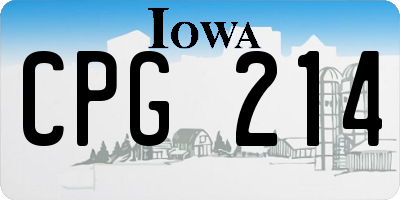 IA license plate CPG214
