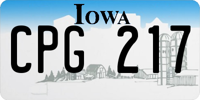 IA license plate CPG217