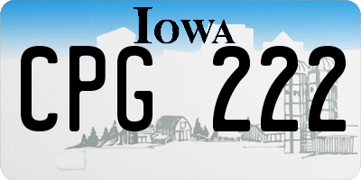 IA license plate CPG222