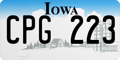 IA license plate CPG223