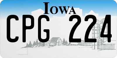 IA license plate CPG224