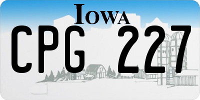 IA license plate CPG227