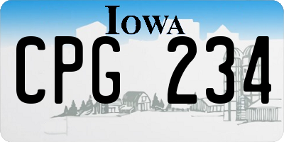 IA license plate CPG234