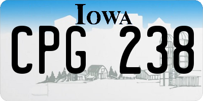IA license plate CPG238