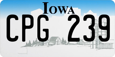 IA license plate CPG239