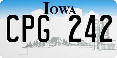 IA license plate CPG242