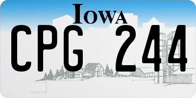 IA license plate CPG244
