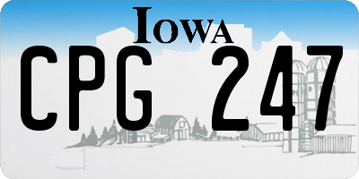 IA license plate CPG247