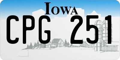 IA license plate CPG251