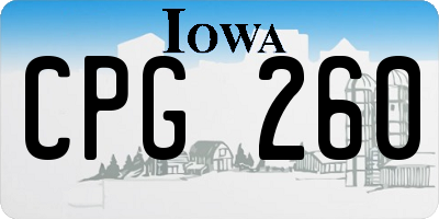 IA license plate CPG260