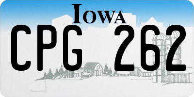 IA license plate CPG262