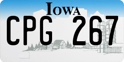 IA license plate CPG267