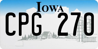 IA license plate CPG270