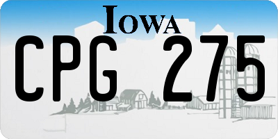 IA license plate CPG275