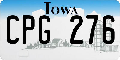 IA license plate CPG276
