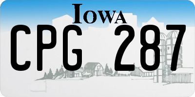 IA license plate CPG287