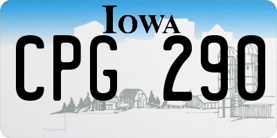 IA license plate CPG290