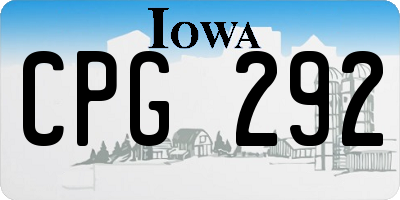 IA license plate CPG292